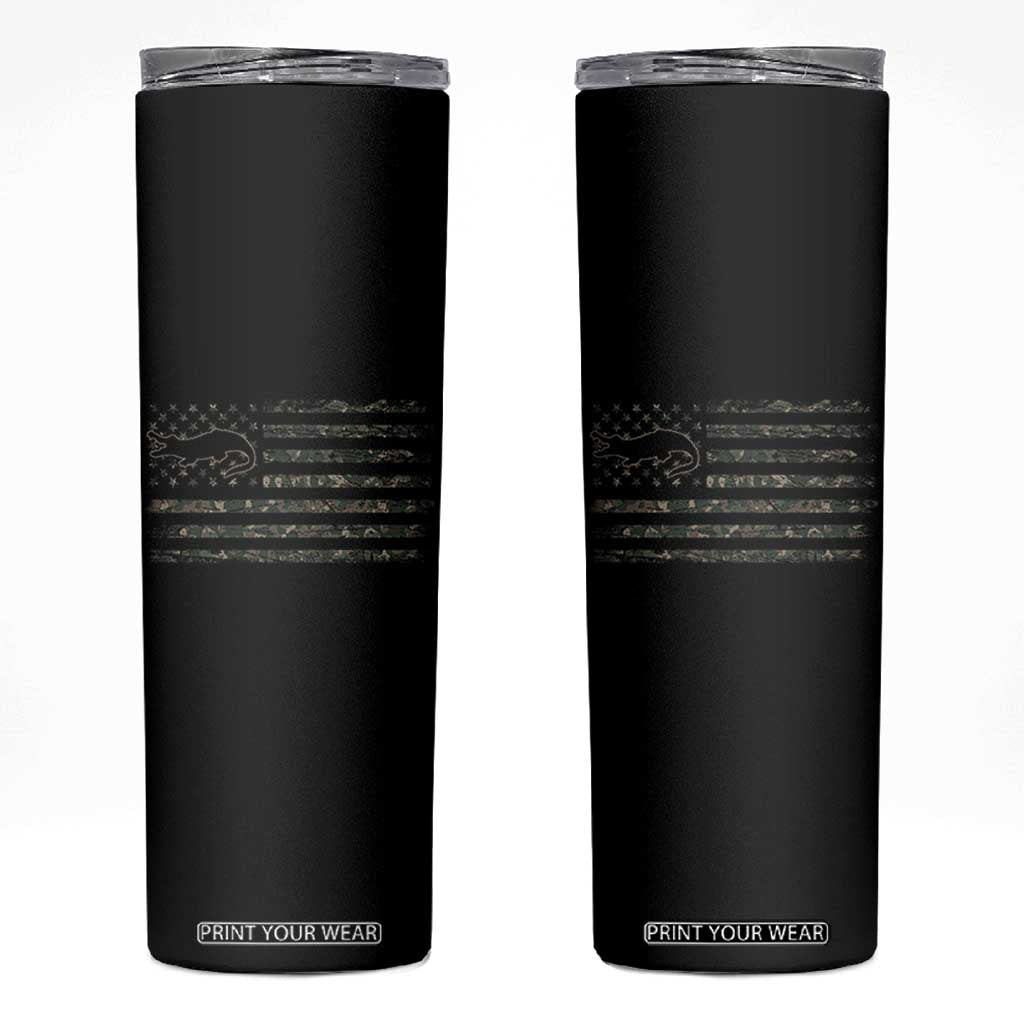 Alligator Hunting Camo American Flag Skinny Tumbler Louisiana Bayou Hunter Gift