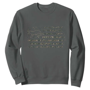Alligator Hunting Camo American Flag Sweatshirt Louisiana Bayou Hunter Gift
