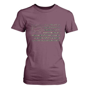 Alligator Hunting Camo American Flag T Shirt For Women Louisiana Bayou Hunter Gift