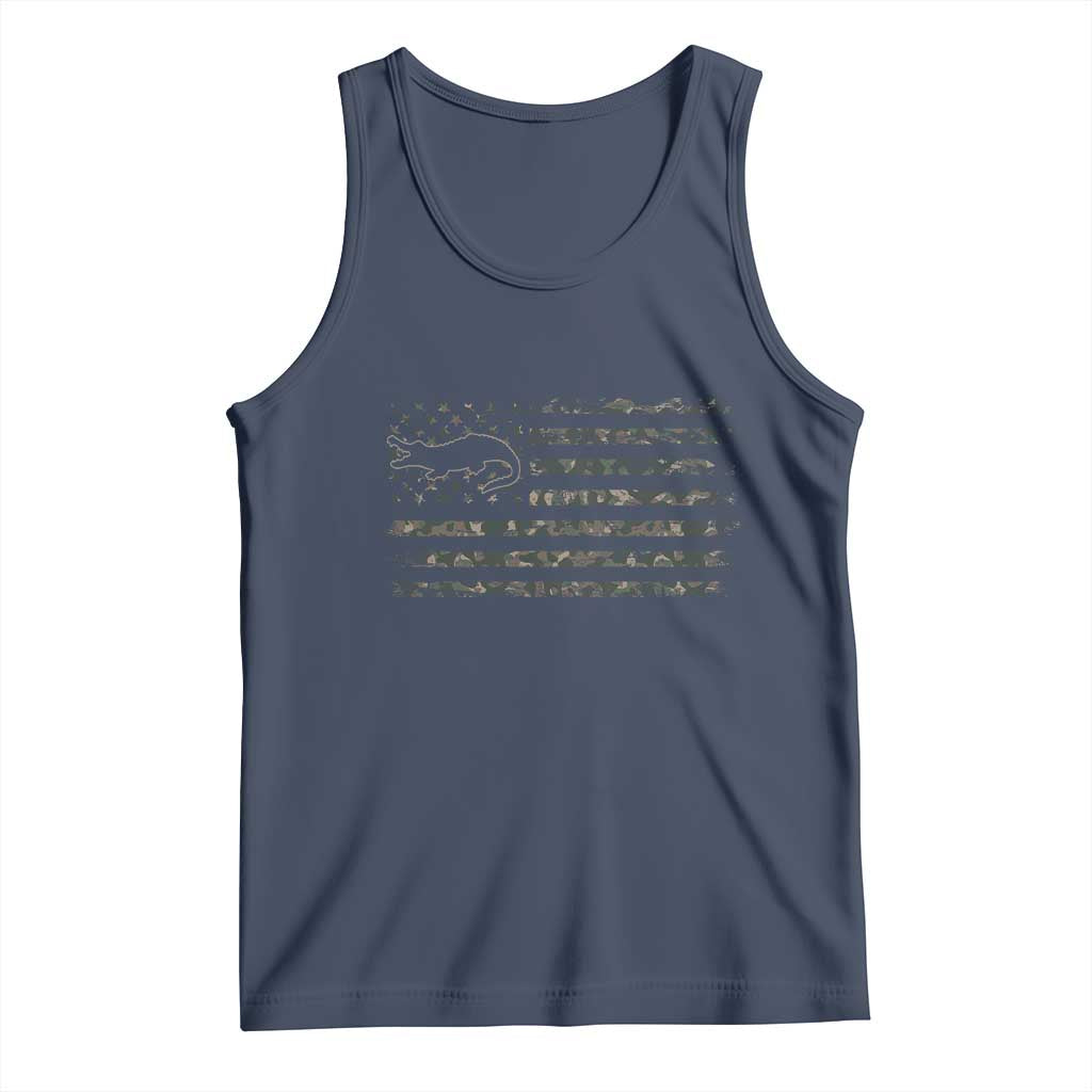 Alligator Hunting Camo American Flag Tank Top Louisiana Bayou Hunter Gift