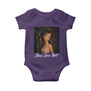 Funny Sassy Christian Doll Face Meme Baby Onesie Jesus Saw That