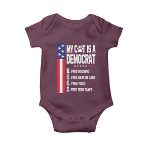 Funny My Cat Is A Democrat Baby Onesie Lazy Cat Political Humor