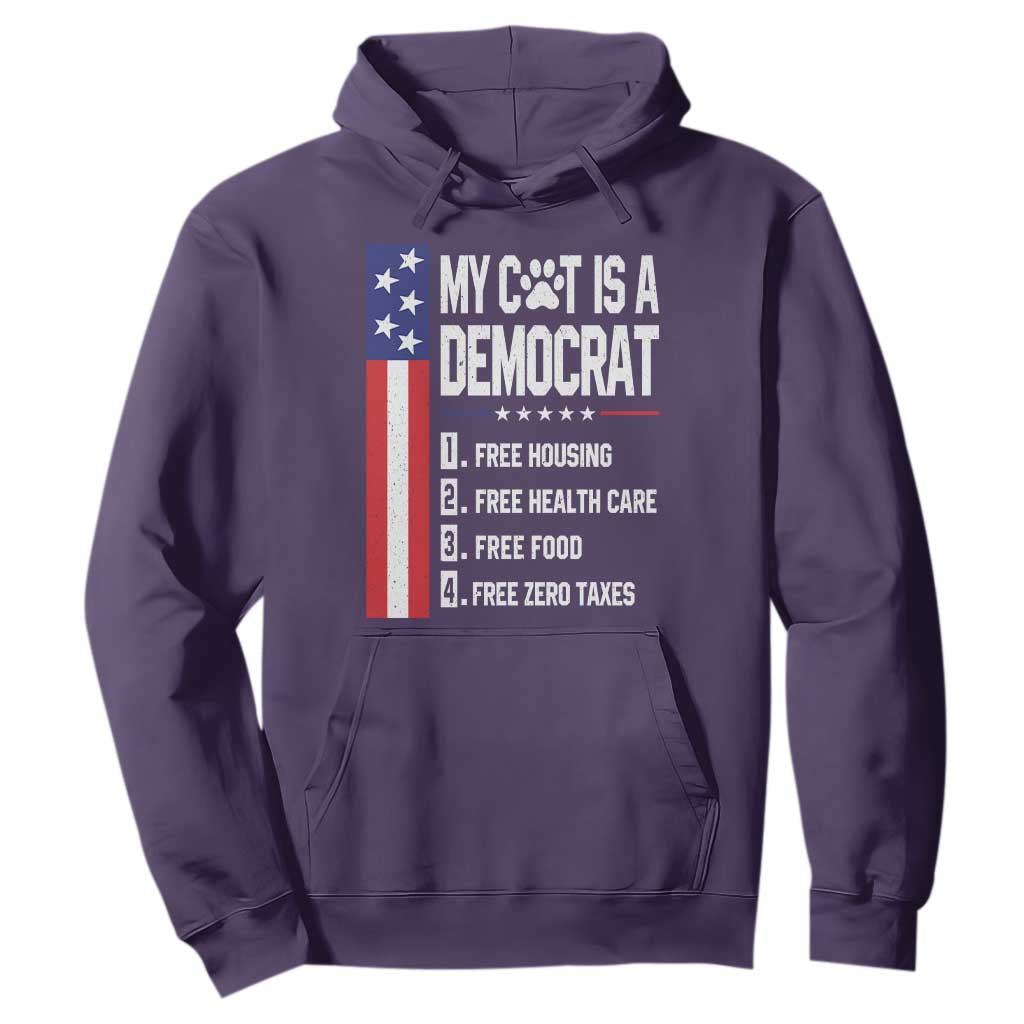 Funny My Cat Is A Democrat Hoodie Lazy Cat Political Humor
