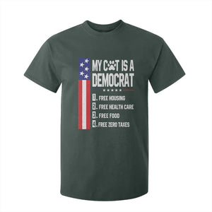 Funny My Cat Is A Democrat T Shirt For Kid Lazy Cat Political Humor