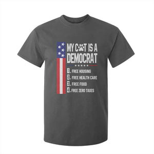 Funny My Cat Is A Democrat T Shirt For Kid Lazy Cat Political Humor