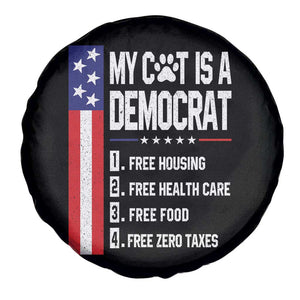 Funny My Cat Is A Democrat Spare Tire Cover Lazy Cat Political Humor
