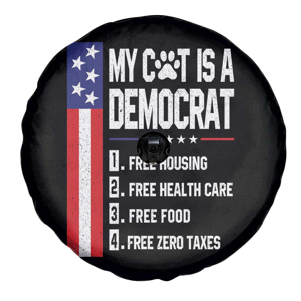 Funny My Cat Is A Democrat Spare Tire Cover Lazy Cat Political Humor