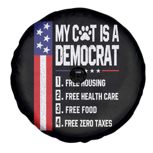 Funny My Cat Is A Democrat Spare Tire Cover Lazy Cat Political Humor