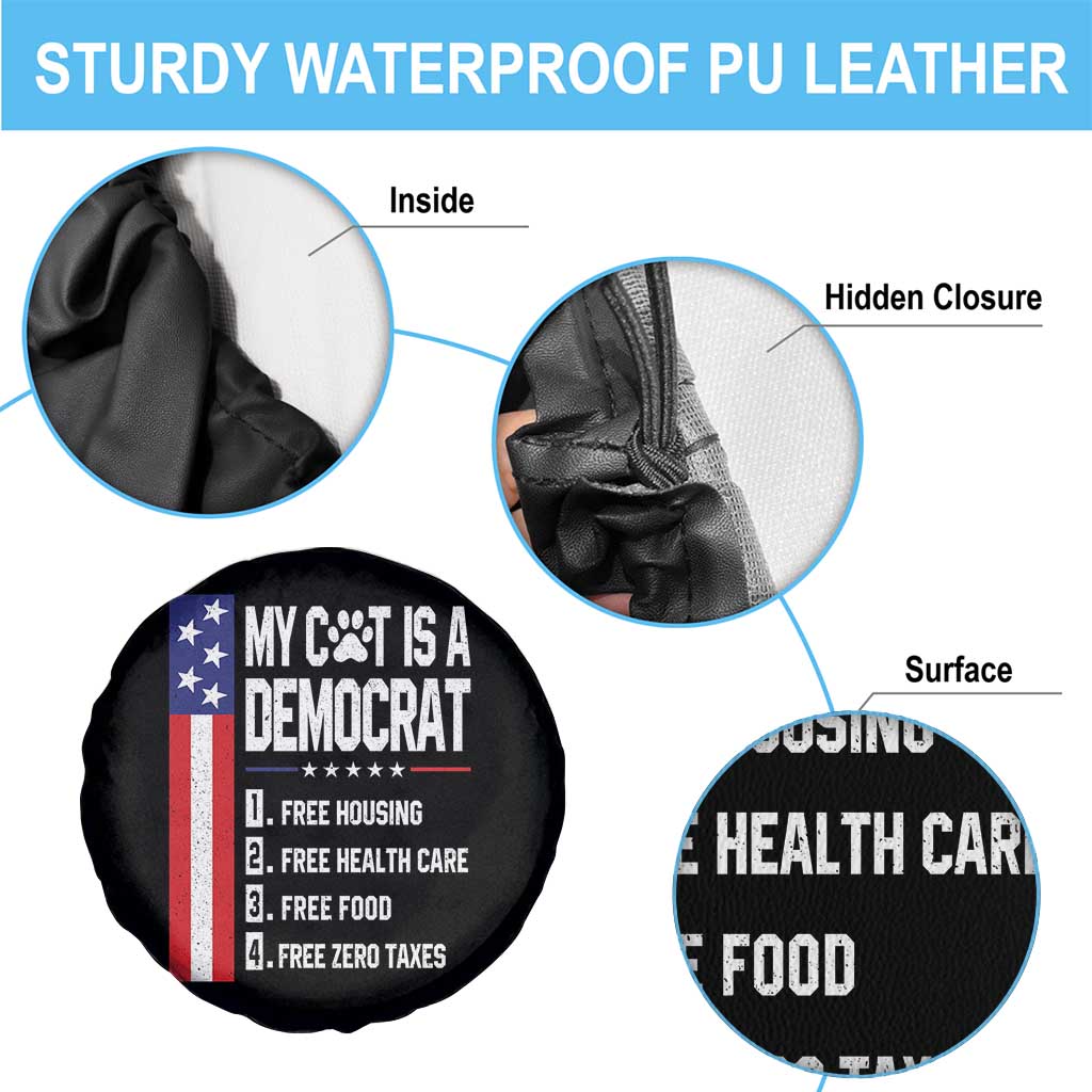 Funny My Cat Is A Democrat Spare Tire Cover Lazy Cat Political Humor