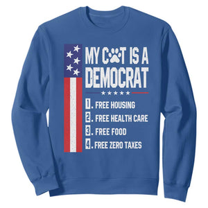 Funny My Cat Is A Democrat Sweatshirt Lazy Cat Political Humor