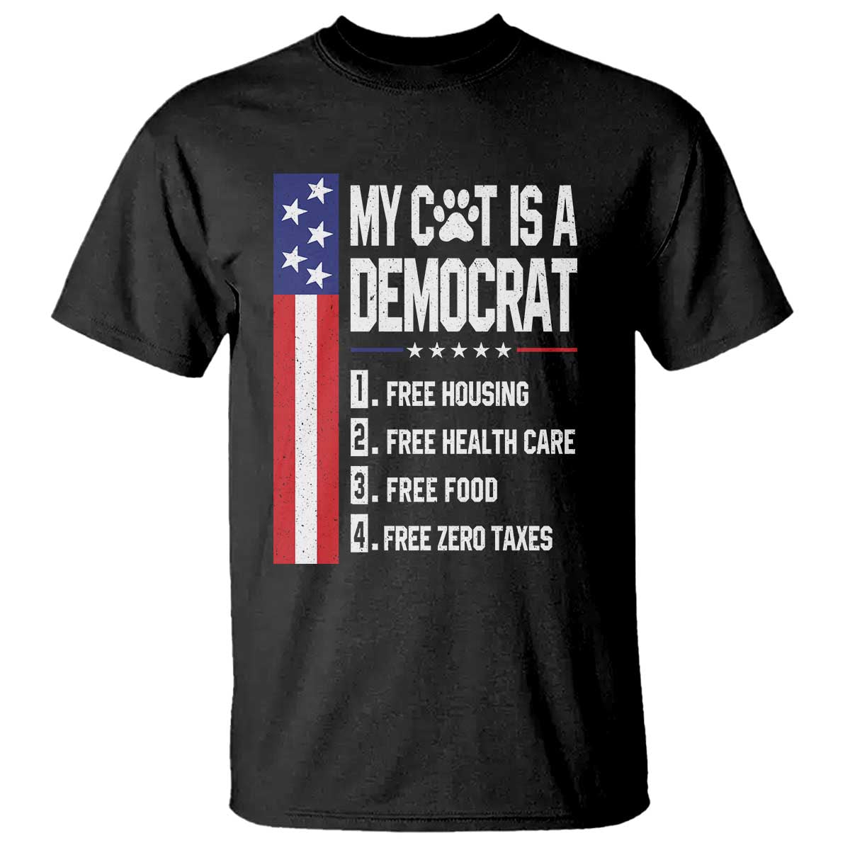Funny My Cat Is A Democrat T Shirt Lazy Cat Political Humor