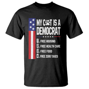 Funny My Cat Is A Democrat T Shirt Lazy Cat Political Humor