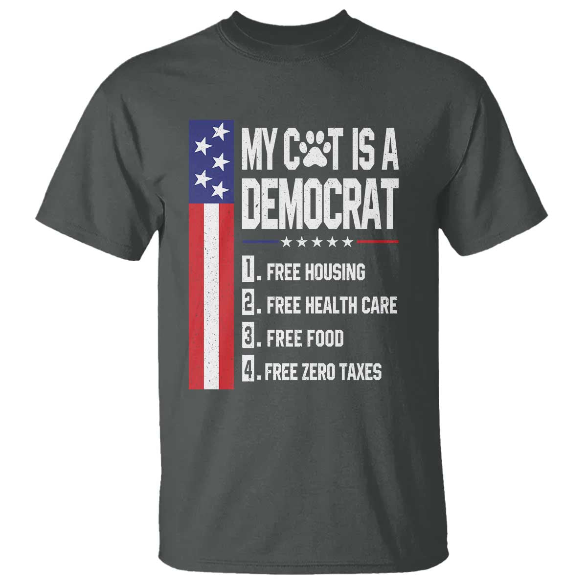 Funny My Cat Is A Democrat T Shirt Lazy Cat Political Humor
