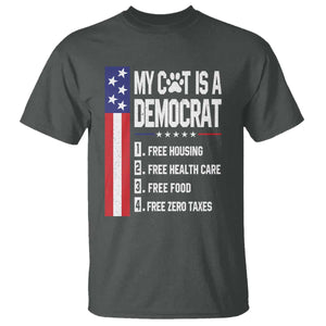Funny My Cat Is A Democrat T Shirt Lazy Cat Political Humor