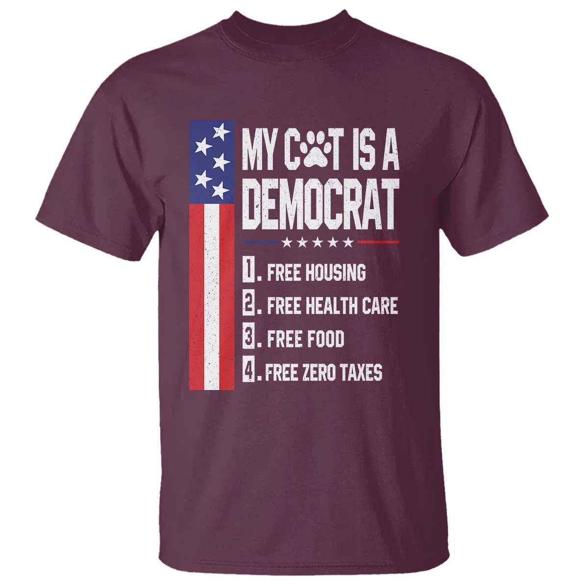 Funny My Cat Is A Democrat T Shirt Lazy Cat Political Humor
