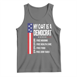 Funny My Cat Is A Democrat Tank Top Lazy Cat Political Humor