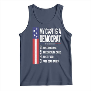 Funny My Cat Is A Democrat Tank Top Lazy Cat Political Humor
