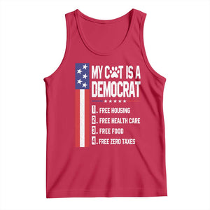 Funny My Cat Is A Democrat Tank Top Lazy Cat Political Humor