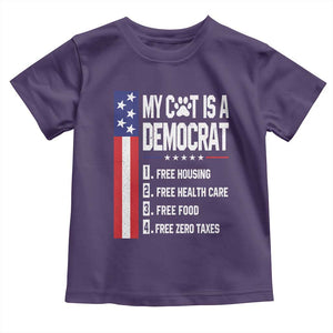 Funny My Cat Is A Democrat Toddler T Shirt Lazy Cat Political Humor