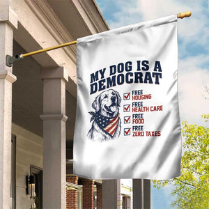Funny Political Satire Dog Owner Gift Garden Flag My Dog Is A Democrat