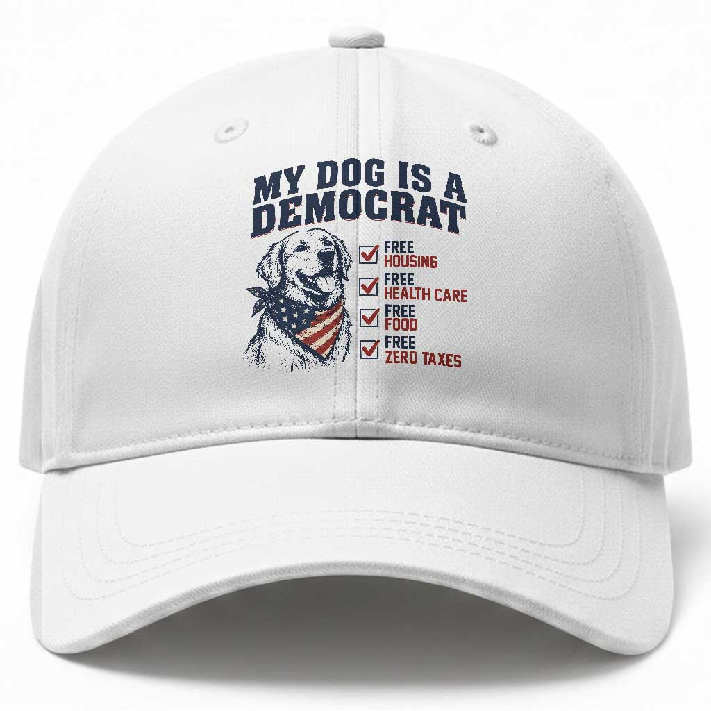 Funny Political Satire Dog Owner Gift Baseball Cap My Dog Is A Democrat TS12 Print Your Wear