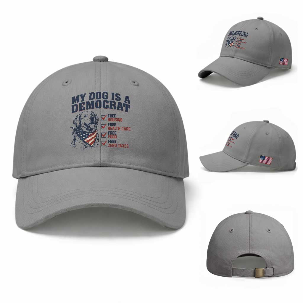 Funny Political Satire Dog Owner Gift Baseball Cap My Dog Is A Democrat TS12 Baseball Cap Universal Fit Sport Gray Print Your Wear
