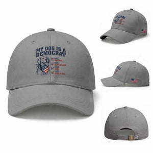 Funny Political Satire Dog Owner Gift Baseball Cap My Dog Is A Democrat TS12 Baseball Cap Universal Fit Sport Gray Print Your Wear