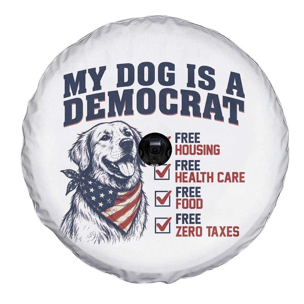 Funny Political Satire Dog Owner Gift Spare Tire Cover My Dog Is A Democrat