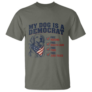 Funny Political Satire Dog Owner Gift T Shirt My Dog Is A Democrat