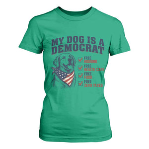 Funny Political Satire Dog Owner Gift T Shirt For Women My Dog Is A Democrat