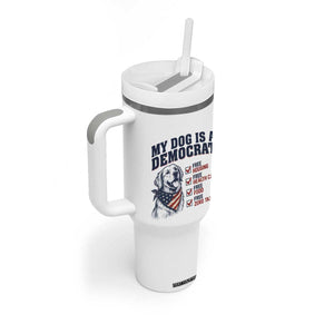 Funny Political Satire Dog Owner Gift Tumbler With Handle My Dog Is A Democrat