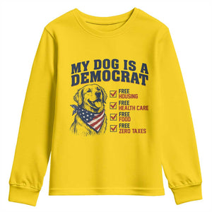 Funny Political Satire Dog Owner Gift Youth Sweatshirt My Dog Is A Democrat