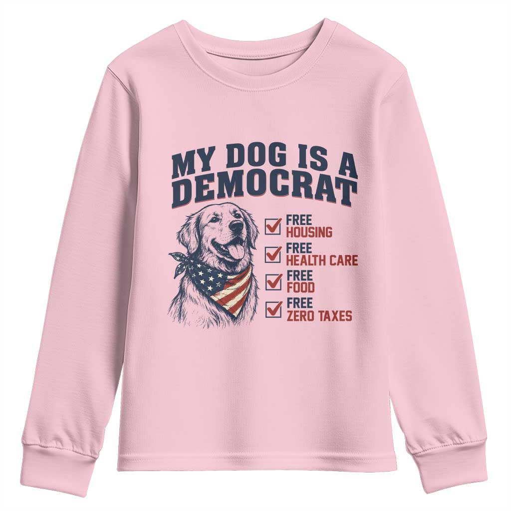Funny Political Satire Dog Owner Gift Youth Sweatshirt My Dog Is A Democrat
