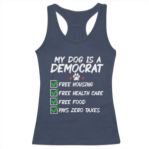 My Dog Is A Democrat Racerback Tank Top Funny Political Satire Graphic