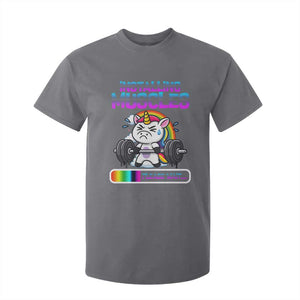 Installing Muscles Please Wait T Shirt For Kid Cute Unicorn Gym Workout Gift TS12 Charcoal Print Your Wear
