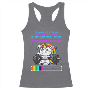 Installing Muscles Please Wait Racerback Tank Top Cute Unicorn Gym Workout Gift TS12 Charcoal Print Your Wear