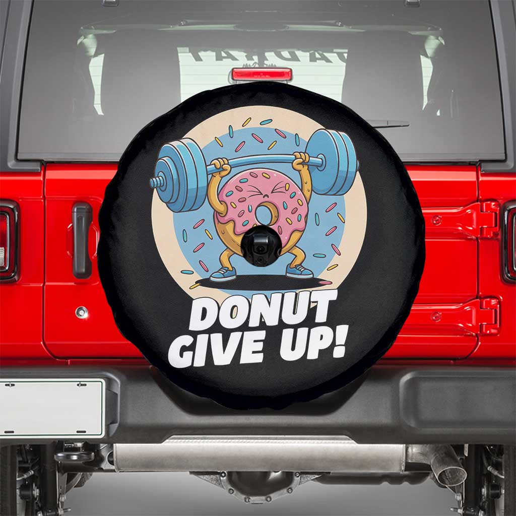 Donut Give Up Spare Tire Cover Funny Gym Workout Donut Lover Gift TS12 Black Print Your Wear