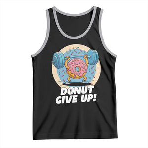 Donut Give Up Tank Top Funny Gym Workout Donut Lover Gift TS12 Black Athletic Heather Print Your Wear