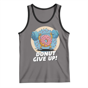 Donut Give Up Tank Top Funny Gym Workout Donut Lover Gift TS12 Deep Heather Black Print Your Wear