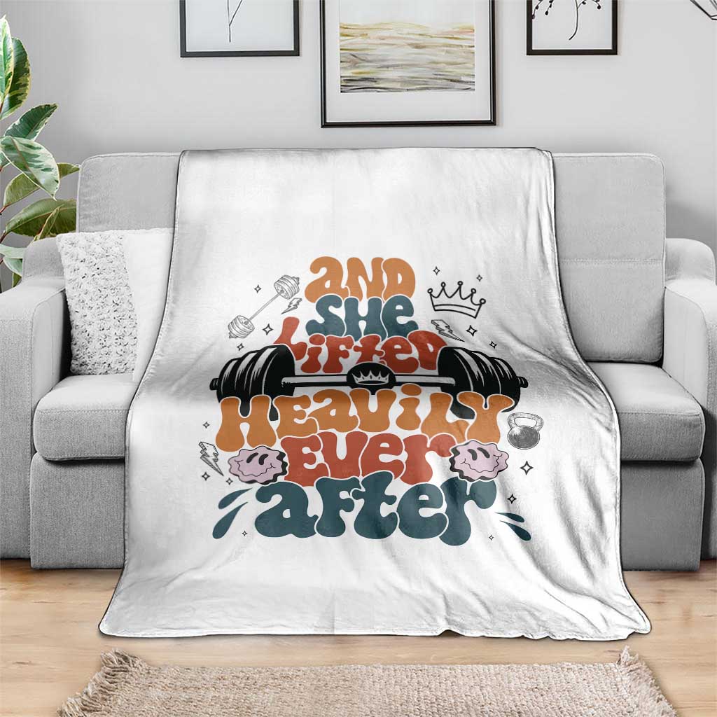 And She Lifted Heavily Ever After Throw Blanket Funny Gym Workout Gift TS12 Print Your Wear