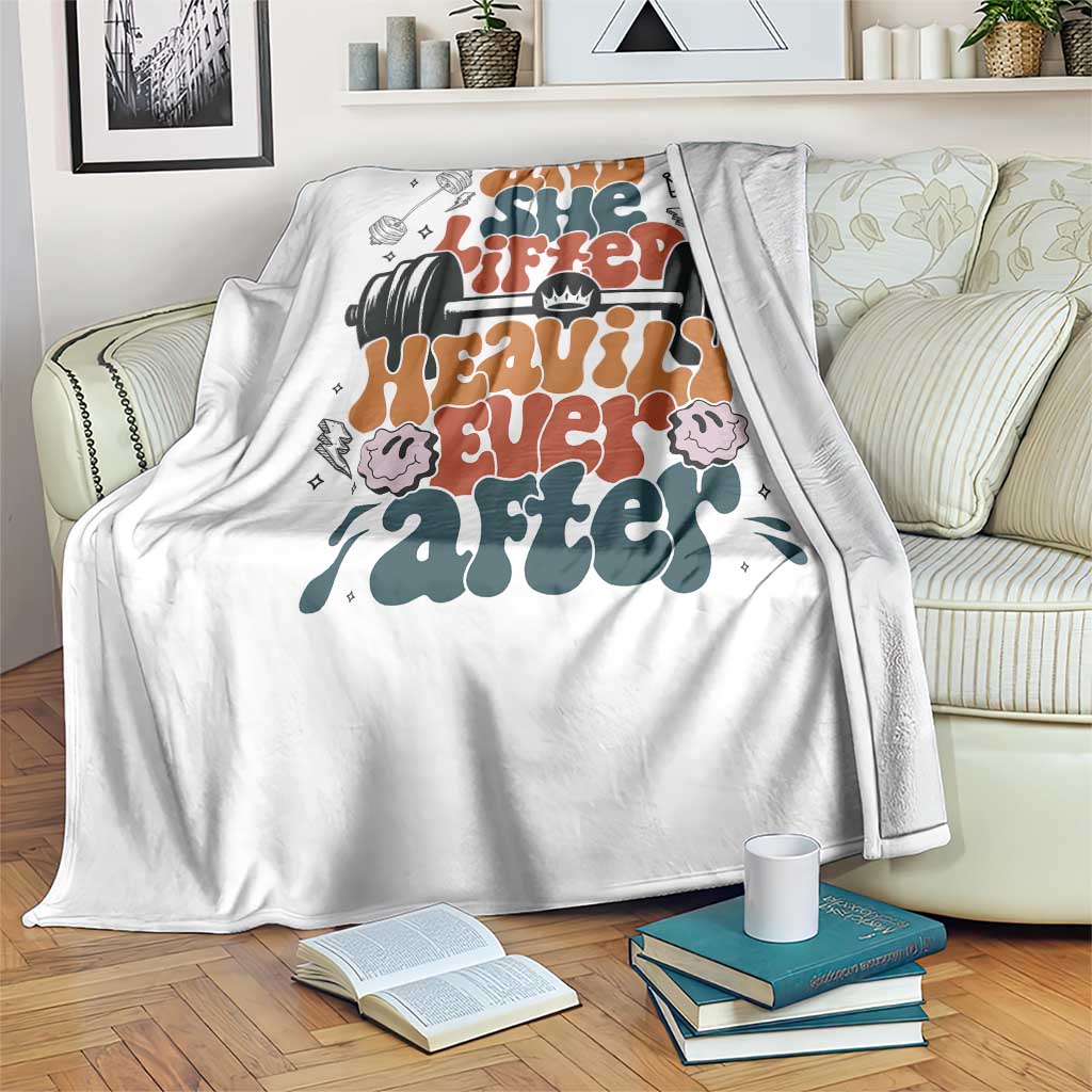 And She Lifted Heavily Ever After Throw Blanket Funny Gym Workout Gift TS12 Print Your Wear