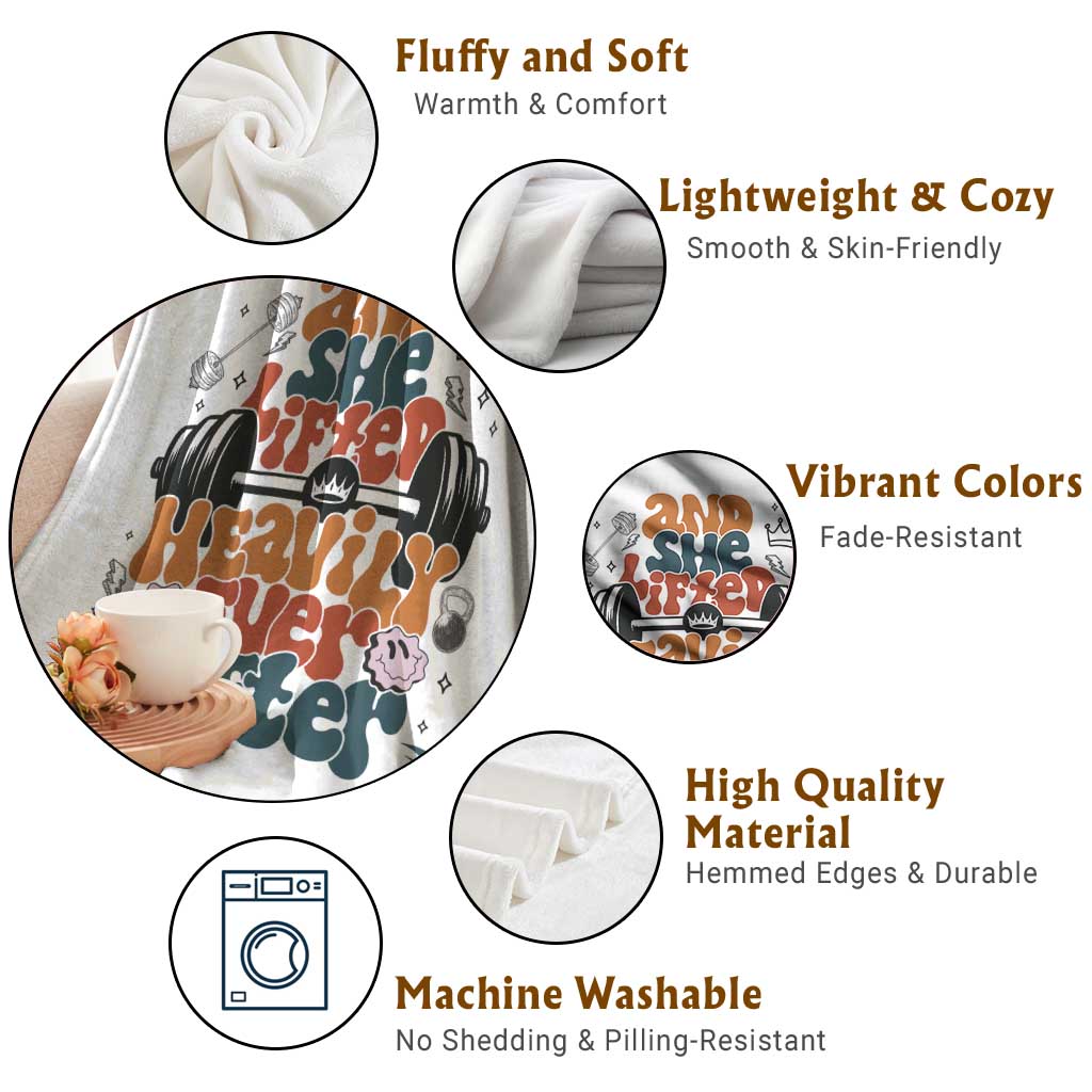 And She Lifted Heavily Ever After Throw Blanket Funny Gym Workout Gift TS12 Print Your Wear