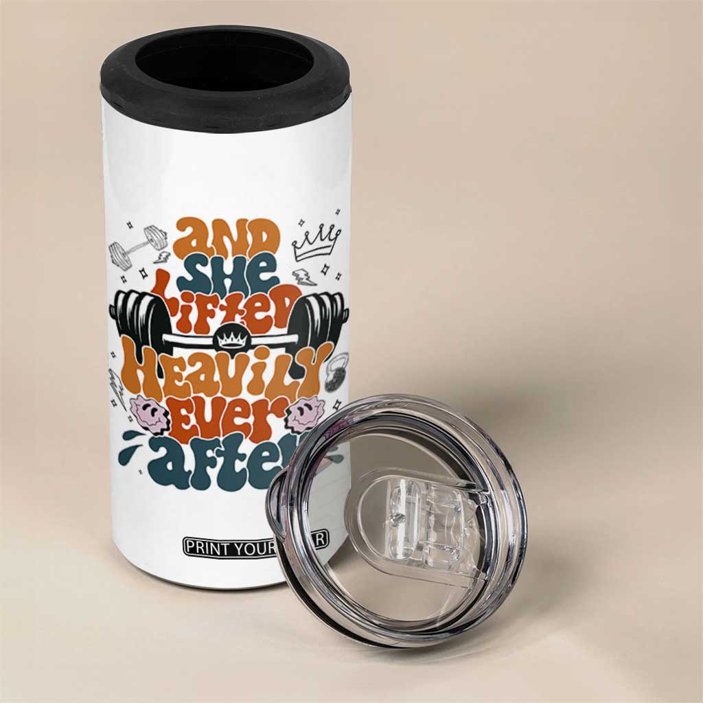 And She Lifted Heavily Ever After 4 in 1 Can Cooler Tumbler Funny Gym Workout Gift TS12 Print Your Wear