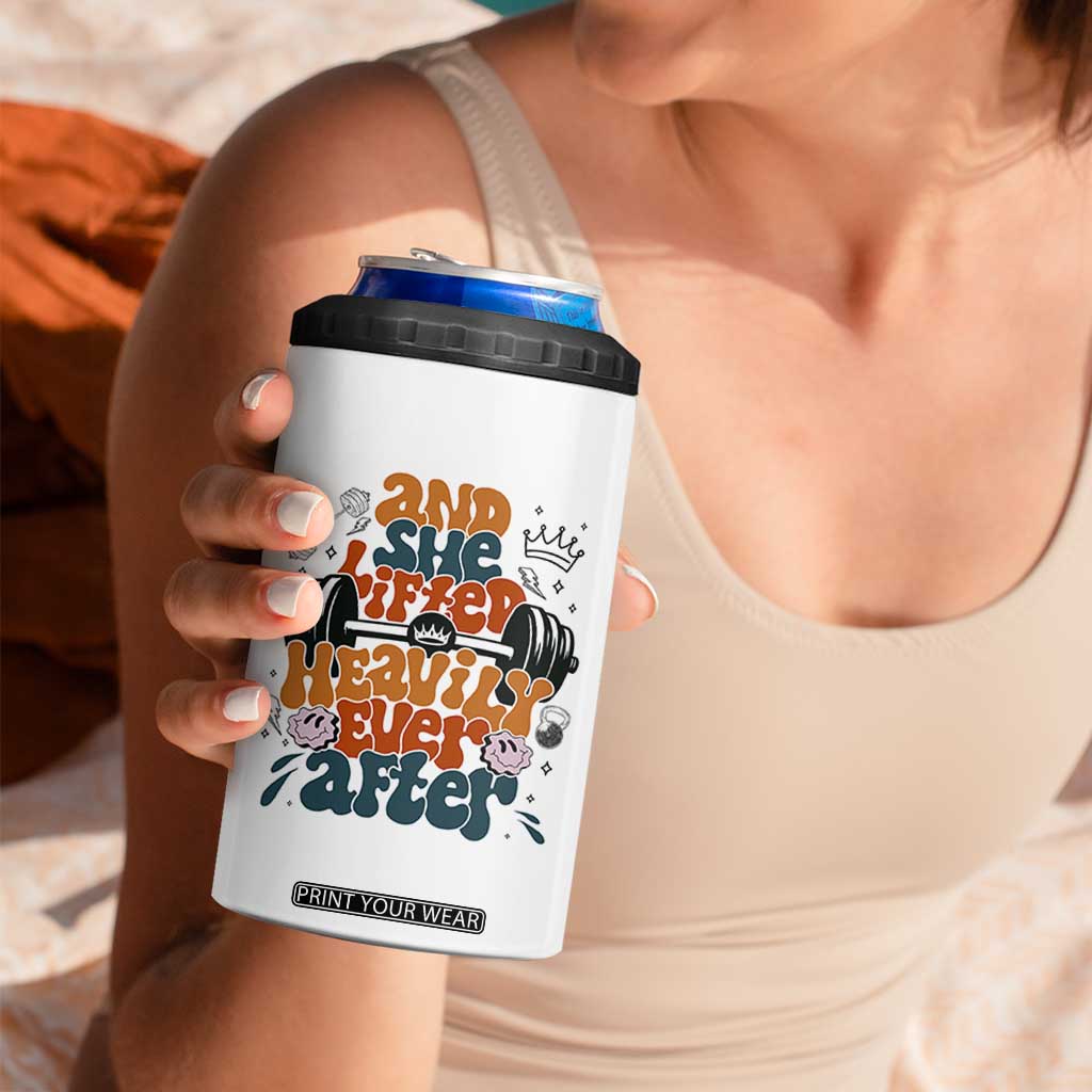 And She Lifted Heavily Ever After 4 in 1 Can Cooler Tumbler Funny Gym Workout Gift TS12 Print Your Wear