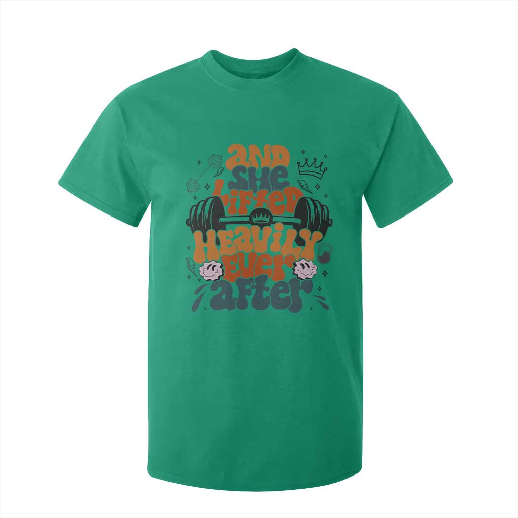 And She Lifted Heavily Ever After T Shirt For Kid Funny Gym Workout Gift TS12 Irish Green Print Your Wear