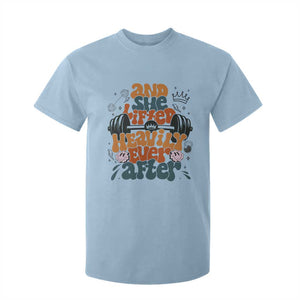 And She Lifted Heavily Ever After T Shirt For Kid Funny Gym Workout Gift TS12 Light Blue Print Your Wear