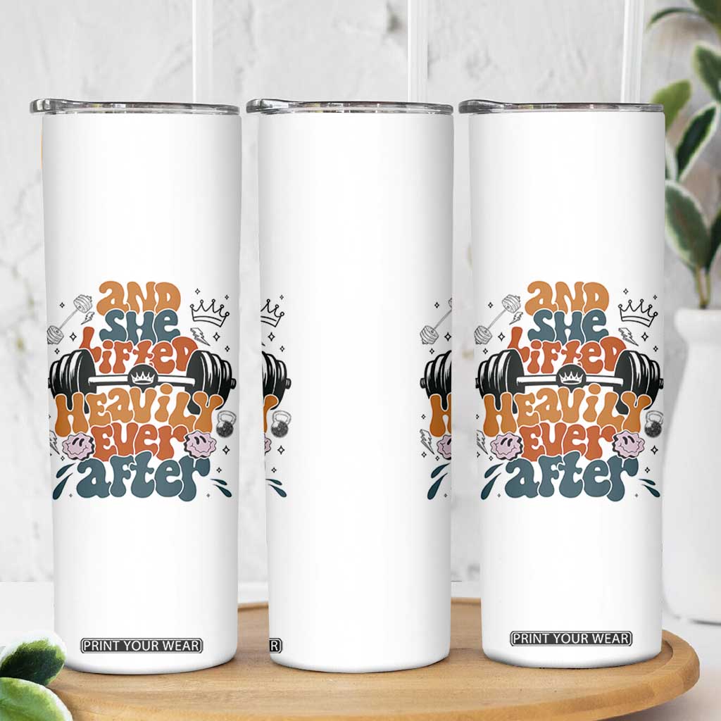 And She Lifted Heavily Ever After Skinny Tumbler Funny Gym Workout Gift TS12 Print Your Wear