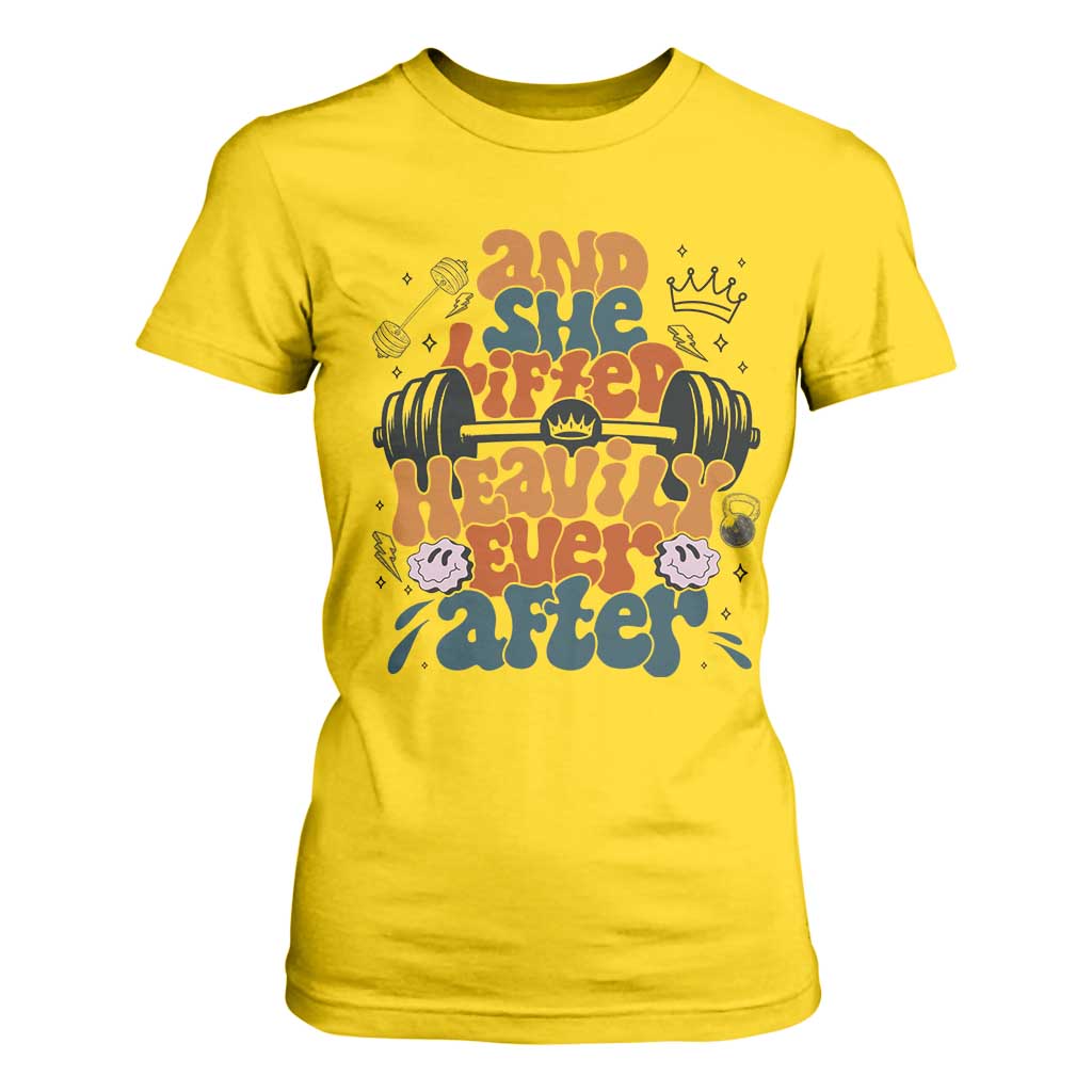 And She Lifted Heavily Ever After T Shirt For Women Funny Gym Workout Gift TS12 Daisy Print Your Wear