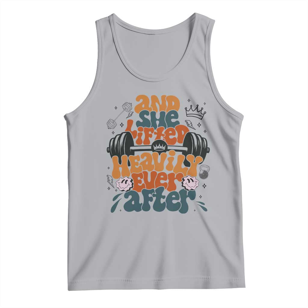 And She Lifted Heavily Ever After Tank Top Funny Gym Workout Gift TS12 Athletic Heather Print Your Wear