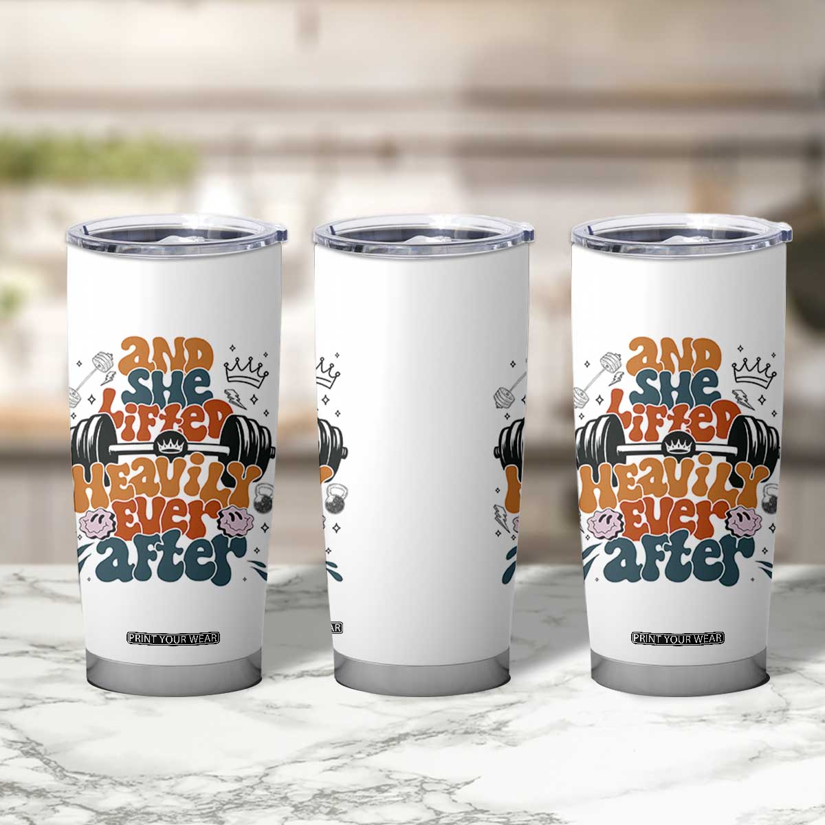 And She Lifted Heavily Ever After Tumbler Cup Funny Gym Workout Gift TS12 Print Your Wear